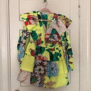 Christopher John Rogers x Target yellow puff sleeve floral dress